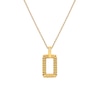 Thumbnail Image 1 of Hot Diamonds X Jac Jossa 18ct Yellow Gold Plated Grid Rectangle Pendant Necklace