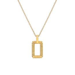 Hot Diamonds X Jac Jossa 18ct Yellow Gold Plated Grid Rectangle Pendant Necklace