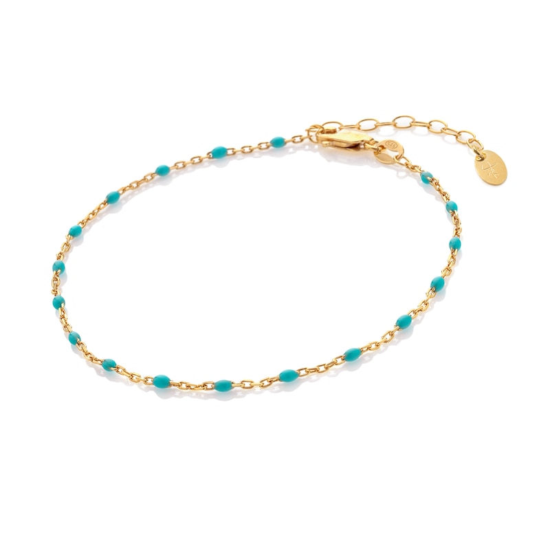 Main Image 2 of Hot Diamonds X Jac Jossa 18ct Yellow Gold Plated Turqioise Ocean Bracelet