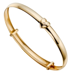 Children's 9ct Yellow Gold Diamond Bangle