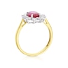 Thumbnail Image 1 of Silver & 9ct Yellow Gold Created Ruby & Cubic Zirconia Ring