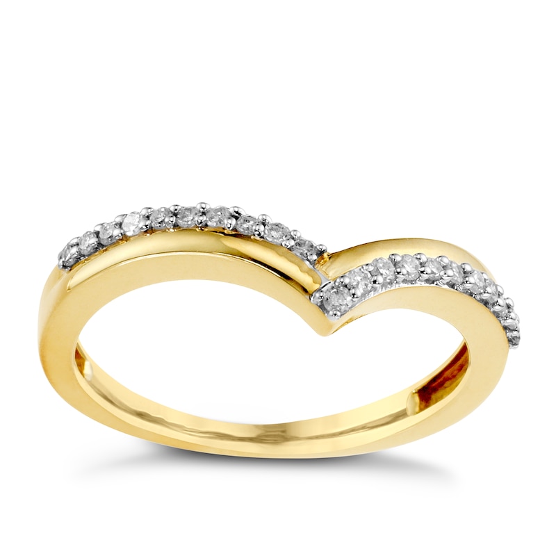 Main Image 1 of 9ct Yellow Gold 0.15ct Diamond Shaped Eternity Ring