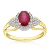 Thumbnail Image 1 of 9ct Yellow Gold Treated Ruby & 0.20ct Diamond Ring