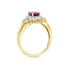 Thumbnail Image 2 of 9ct Yellow Gold Treated Ruby & 0.20ct Diamond Ring