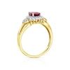 Thumbnail Image 3 of 9ct Yellow Gold Treated Ruby & 0.20ct Diamond Ring