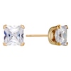 Thumbnail Image 1 of 9ct Yellow Gold Cubic Zirconia Square 6mm Stud Earrings