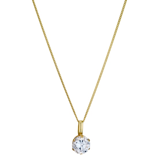 9ct Yellow Gold Cubic Zirconia Pendant