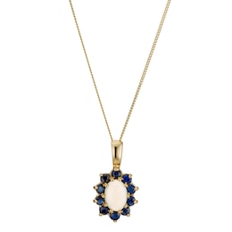 9ct Yellow Gold Sapphire Opal Pendant