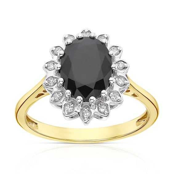 9ct Yellow Gold Sapphire and Diamond Ring