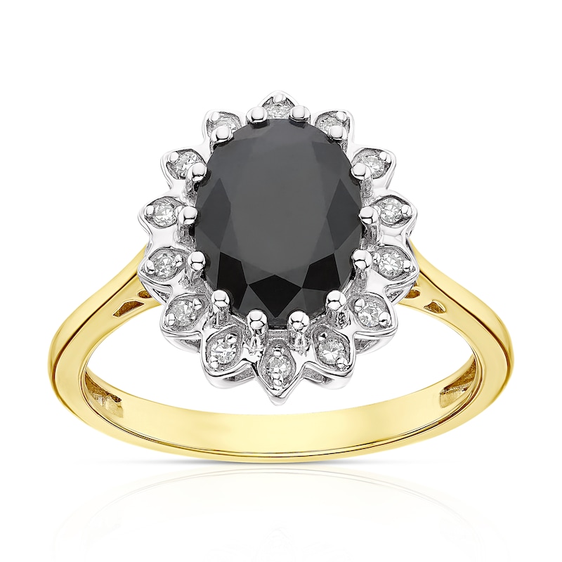 Main Image 1 of 9ct Yellow Gold Sapphire & Diamond Ring