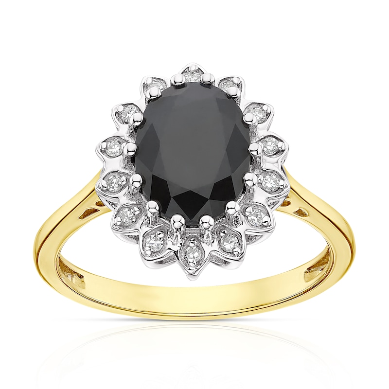 9ct Yellow Gold Sapphire & Diamond Ring