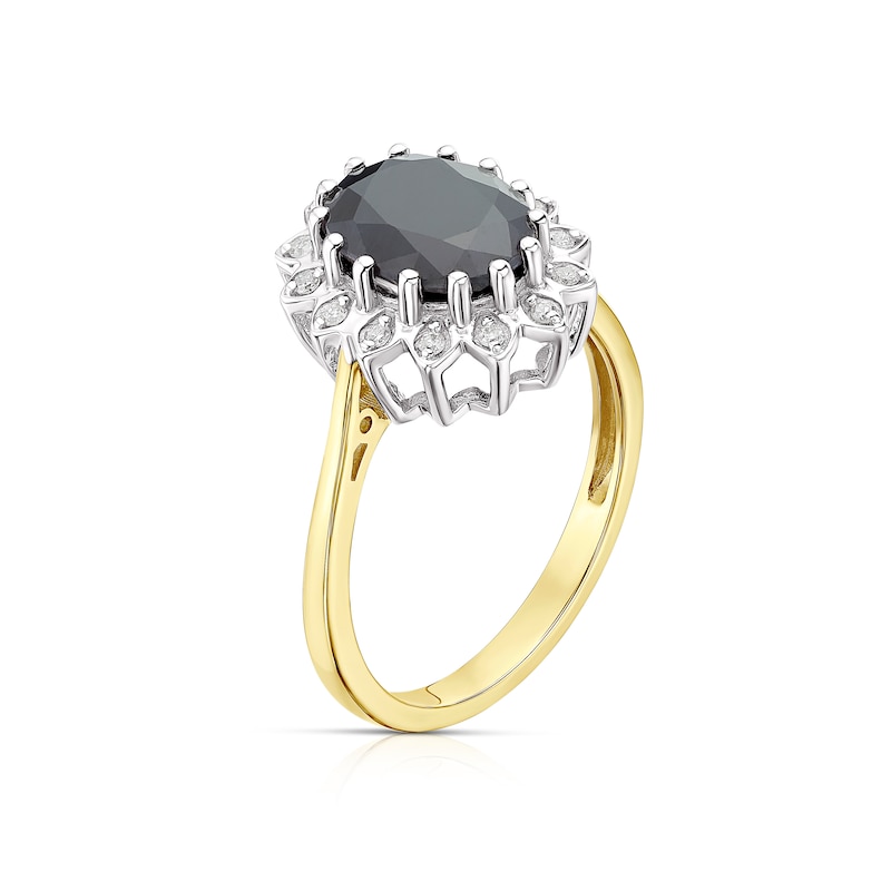 Main Image 2 of 9ct Yellow Gold Sapphire & Diamond Ring