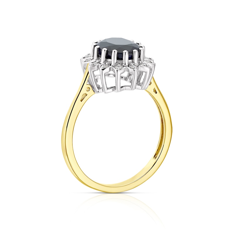 Main Image 3 of 9ct Yellow Gold Sapphire & Diamond Ring