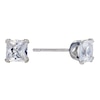 Thumbnail Image 1 of 9ct White Gold Cubic Zirconia Square 4mm Stud Earrings