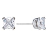 9ct White Gold Cubic Zirconia Square 5mm Stud Earrings