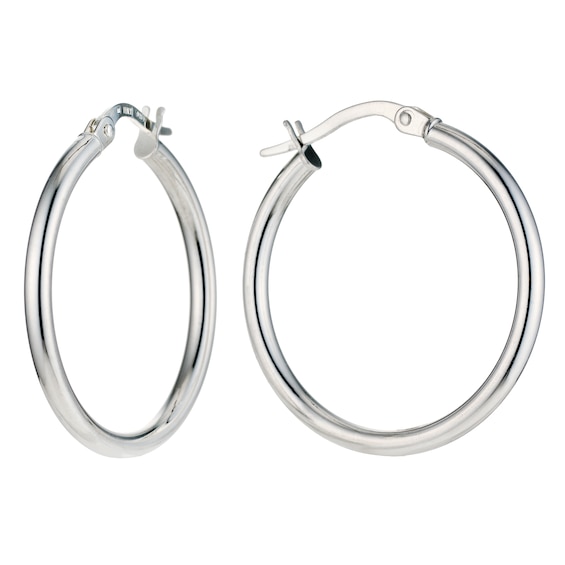 Sterling Silver 20mm Hoop Earrings | H.Samuel