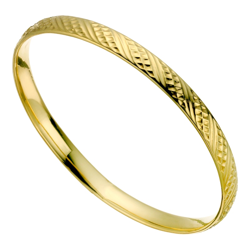 9ct Yellow Gold Textured Bangle