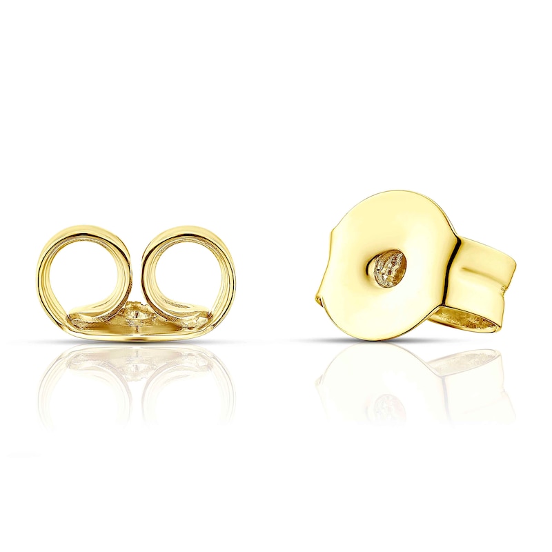 9ct Yellow Gold Created Emerald 5mm Stud Earrings