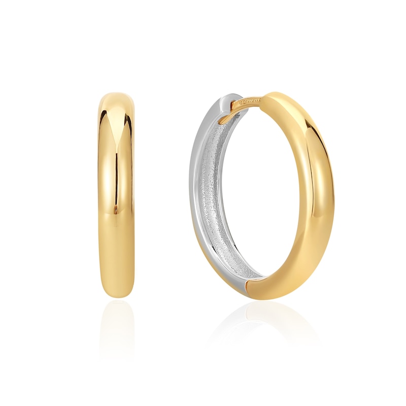 Main Image 1 of Ania Haie Sterling Silver Gold Plated Two-Tone Hoop Earrings
