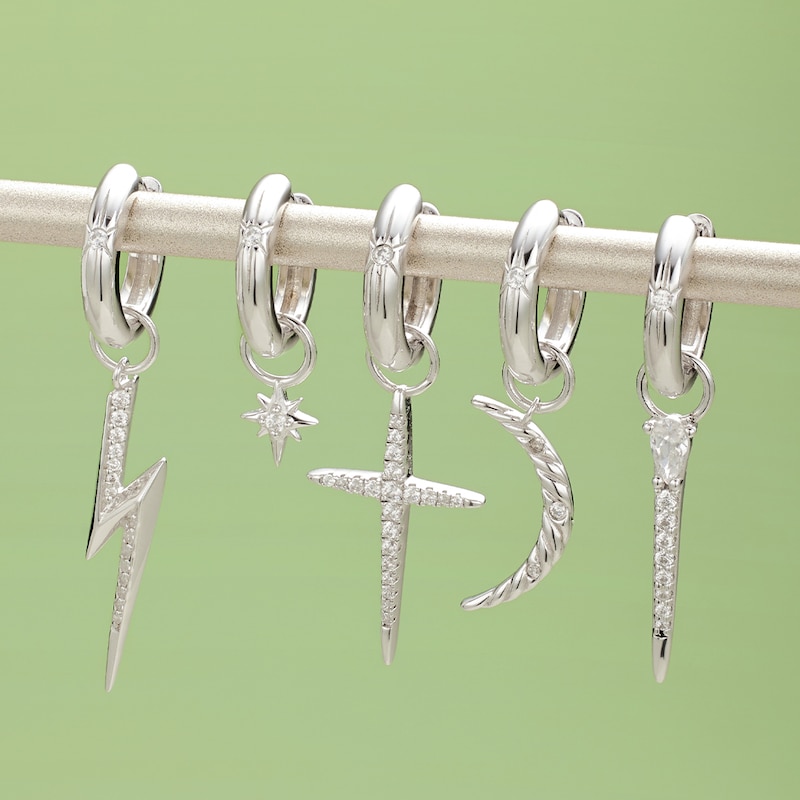 Main Image 2 of Ania Haie Sterling Silver Cubic Zirconia Huggie Hoop Earrings