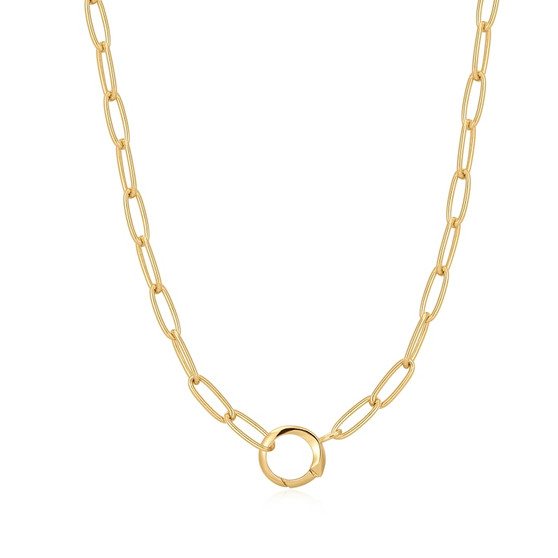 Main Image 1 of Ania Haie Sterling Silver Gold Plated Link Charm Chain Connector Necklace
