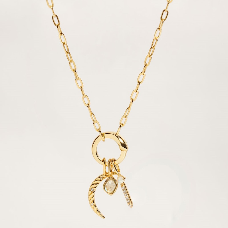 Main Image 2 of Ania Haie Sterling Silver Gold Plated Link Charm Chain Connector Necklace