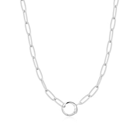 Ania Haie Sterling Silver Link Charm Chain Connector Necklace