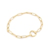 Thumbnail Image 0 of Ania Haie Sterling Silver Gold Plated Link Charm Chain Connector Bracelet