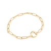 Thumbnail Image 1 of Ania Haie Sterling Silver Gold Plated Link Charm Chain Connector Bracelet