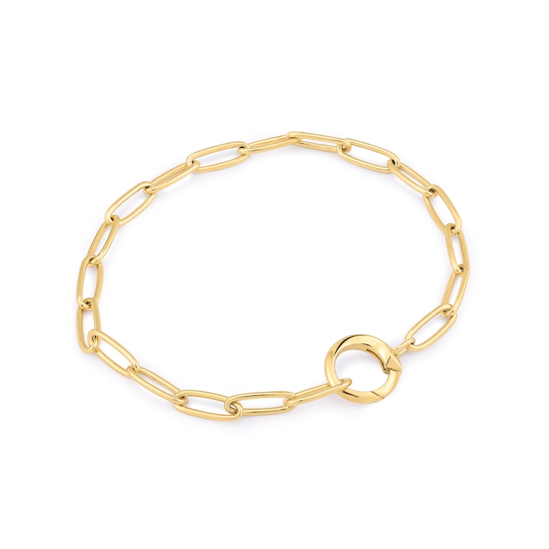 Main Image 1 of Ania Haie Sterling Silver Gold Plated Link Charm Chain Connector Bracelet