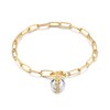Thumbnail Image 2 of Ania Haie Sterling Silver Gold Plated Link Charm Chain Connector Bracelet