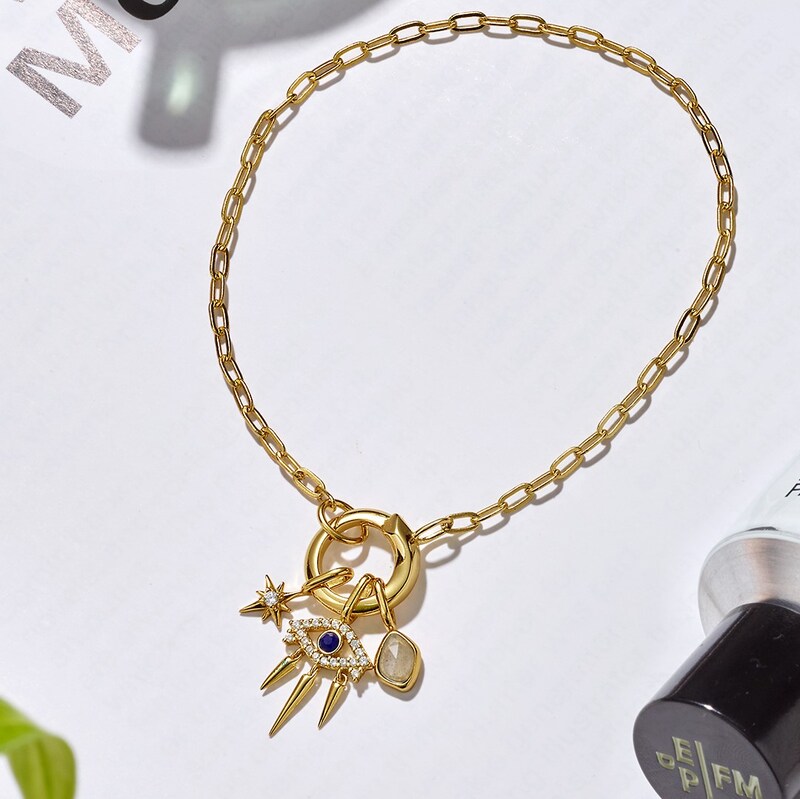 Main Image 3 of Ania Haie Sterling Silver Gold Plated Link Charm Chain Connector Bracelet