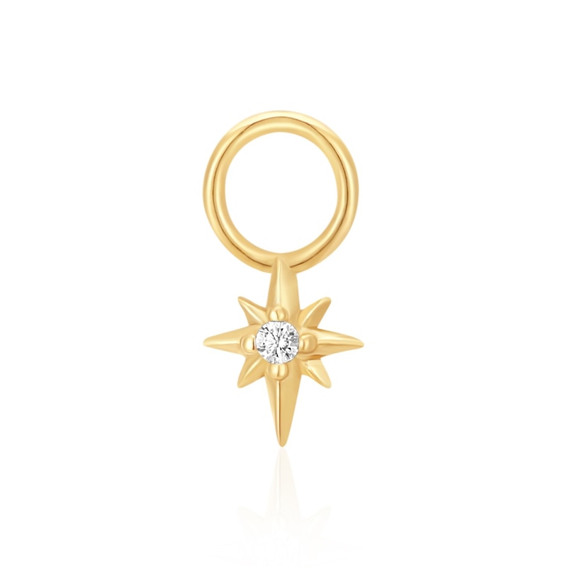 Main Image 1 of Ania Haie Sterling Silver Gold Plated Cubic Zirconia Star Earring Charm
