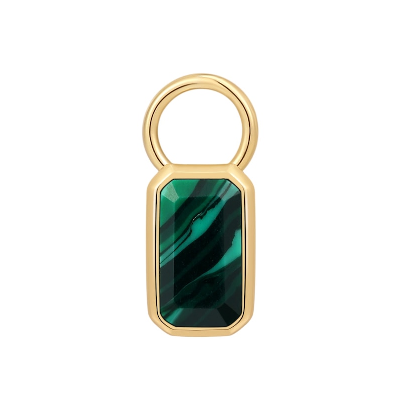 Main Image 1 of Anie Haie Sterling Silver Gold Plated Malachite Earring Charm