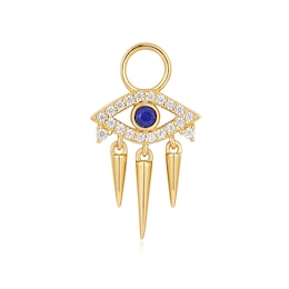 Ania Haie Sterling Silver Gold Plated Cubic Zirconia Evil Eye Earring Charm