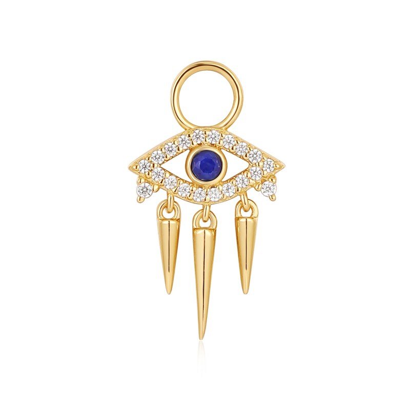 Main Image 1 of Ania Haie Sterling Silver Gold Plated Cubic Zirconia Evil Eye Earring Charm