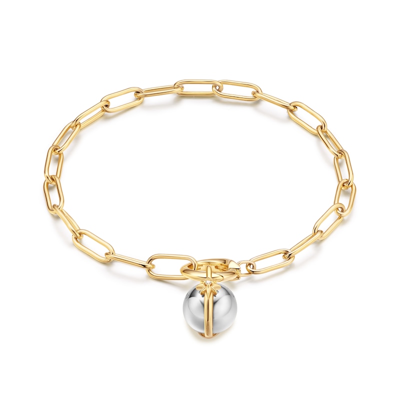 Main Image 2 of Ania Haie Sterling Silver Gold Plated Two-Tone Celestial Sphere Charm