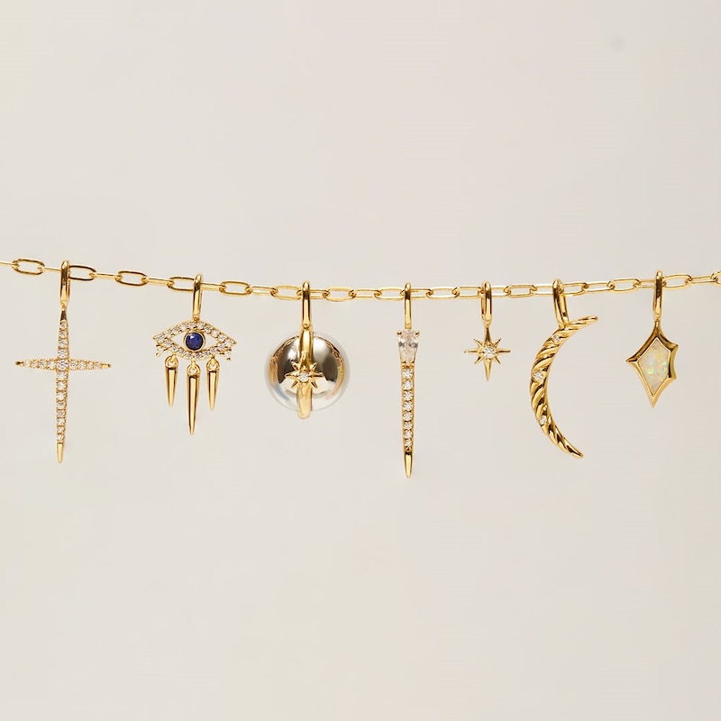 Main Image 3 of Ania Haie Sterling Silver Gold Plated Two-Tone Celestial Sphere Charm