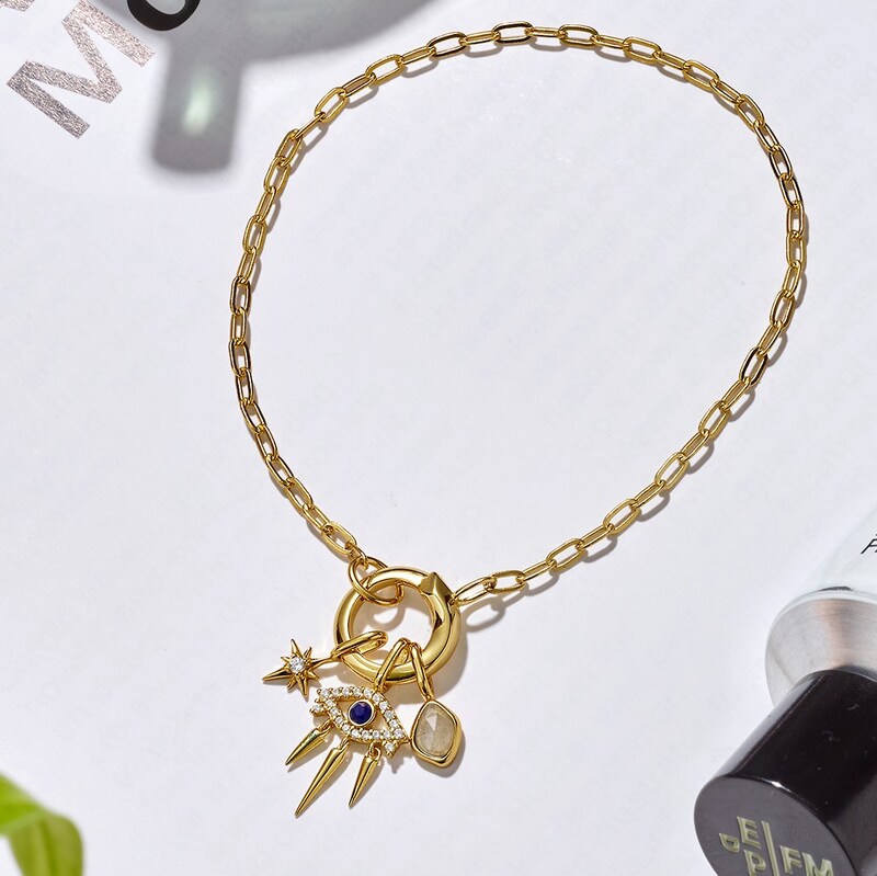 Main Image 2 of Ania Haie Sterling Silver Gold Plated Cubic Zirconia Charm