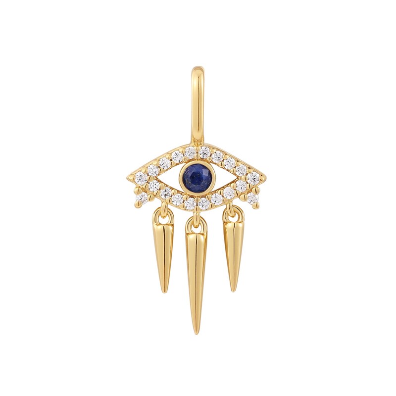 Main Image 1 of Ania Haie Sterling Silver Gold Plated Cubic Zirconia Evil Eye Charm