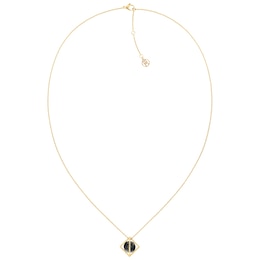 Tommy Hilfiger Ladies' Black Stud Gold Tone Pendant Necklace