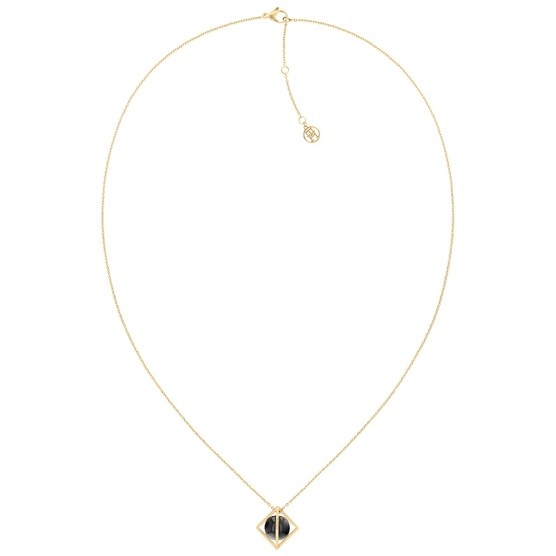 Main Image 1 of Tommy Hilfiger Ladies' Black Stud Gold Tone Pendant Necklace