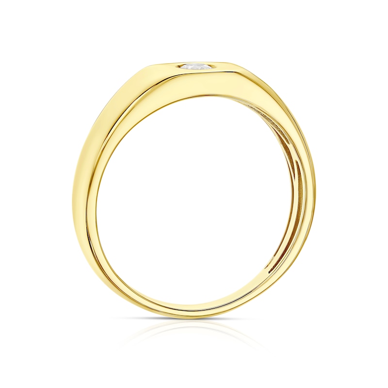 Main Image 3 of 9ct Yellow Gold 0.18ct Solitaire Diamond Wedding Band