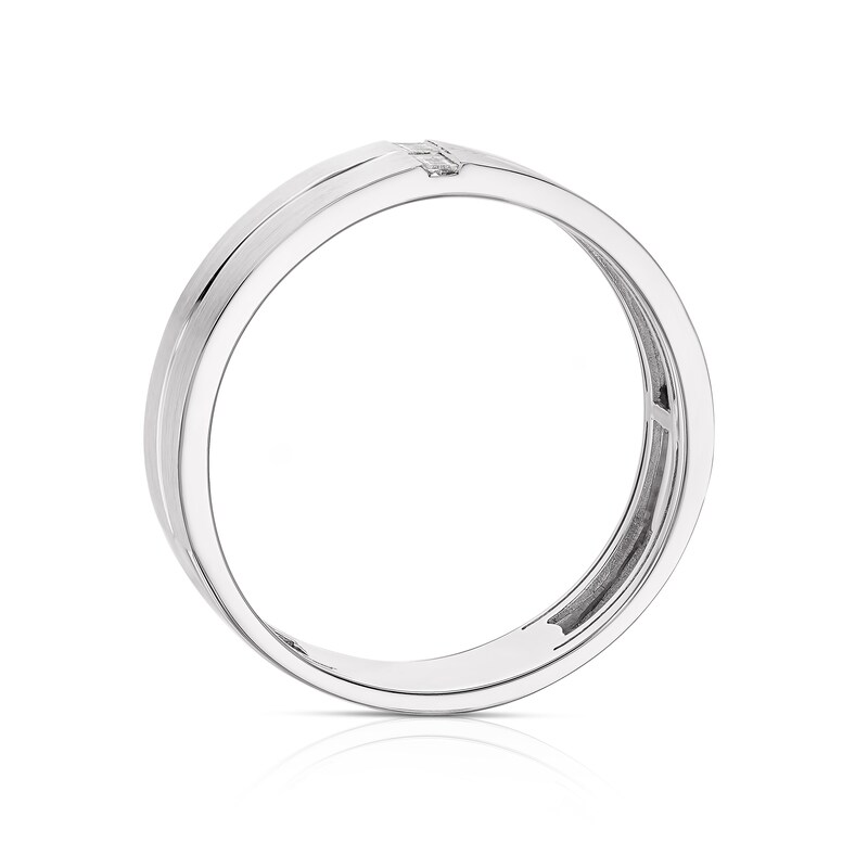 Main Image 3 of 9ct White Gold 0.06ct Diamond Radiant Cut Wedding Band