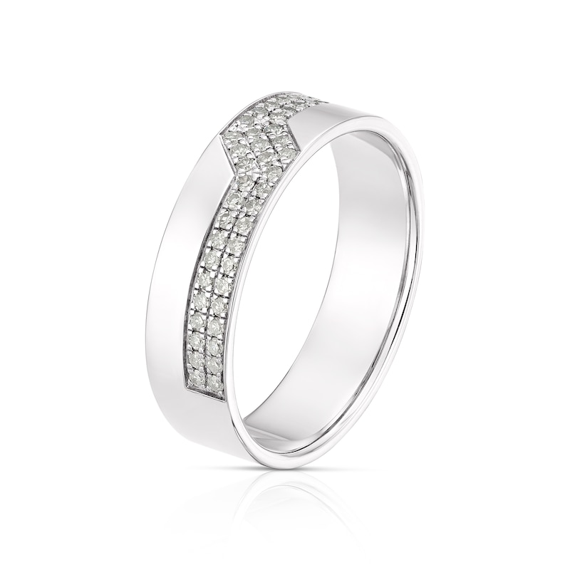 Main Image 2 of 9ct White Gold 0.20ct Diamond Z Design Wedding Band