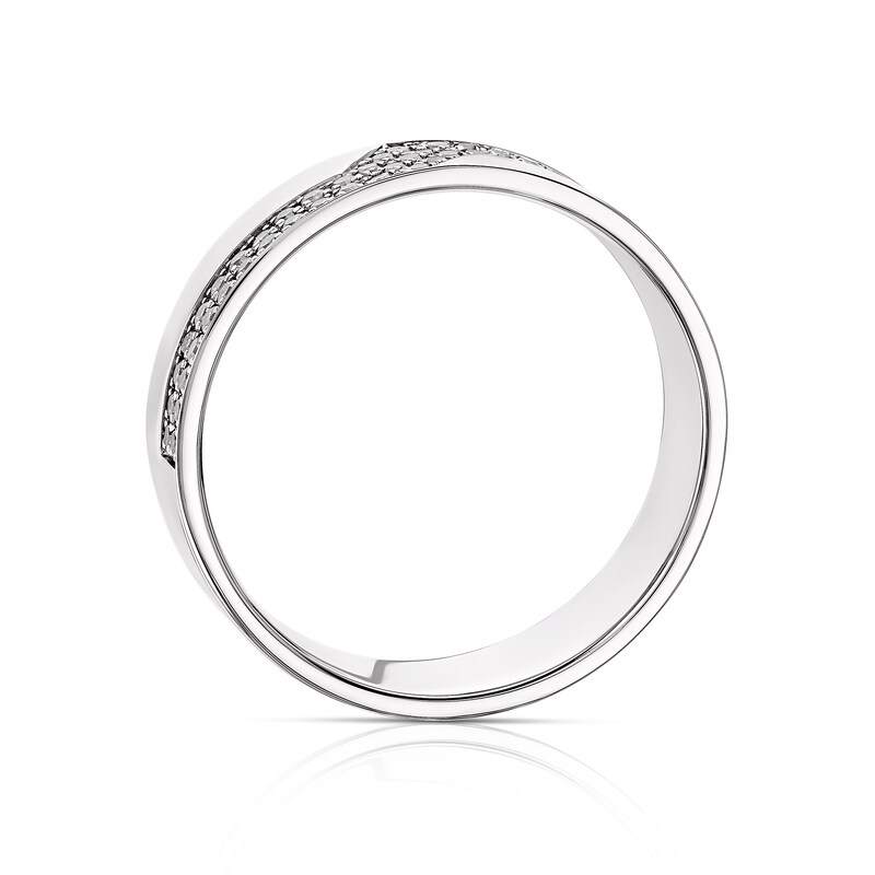 Main Image 3 of 9ct White Gold 0.20ct Diamond Z Design Wedding Band