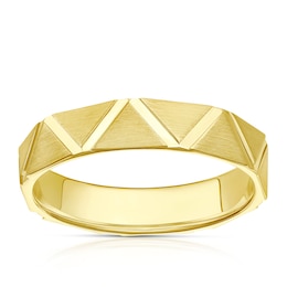 9ct Yellow Gold Patterned Wedding Band