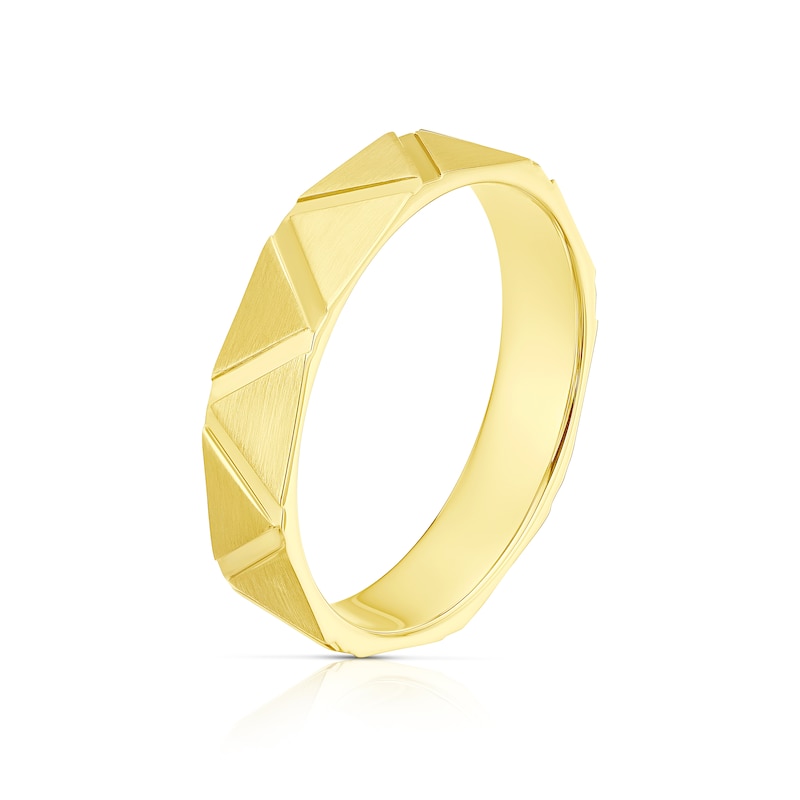Main Image 2 of 9ct Yellow Gold Patterned Wedding Band