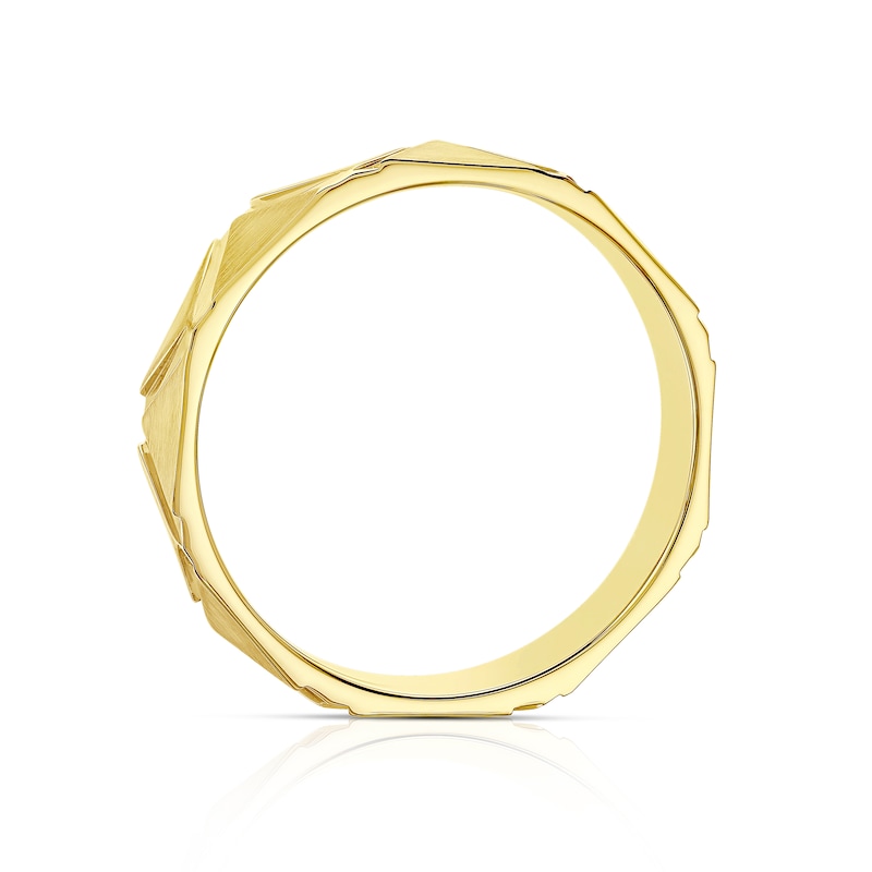 Main Image 3 of 9ct Yellow Gold Patterned Wedding Band