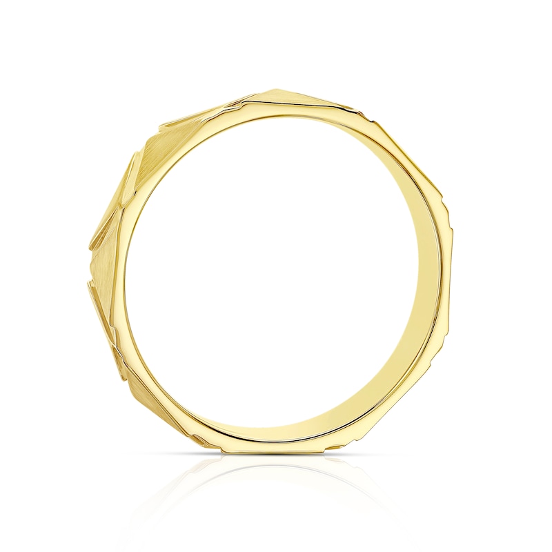 9ct Yellow Gold Patterned Wedding Band